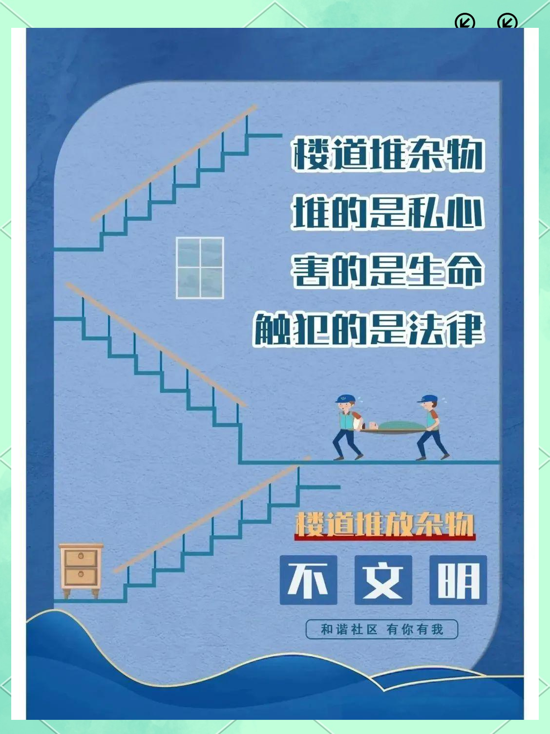 全体居民,共建美好家园,请自觉清理楼道堆物