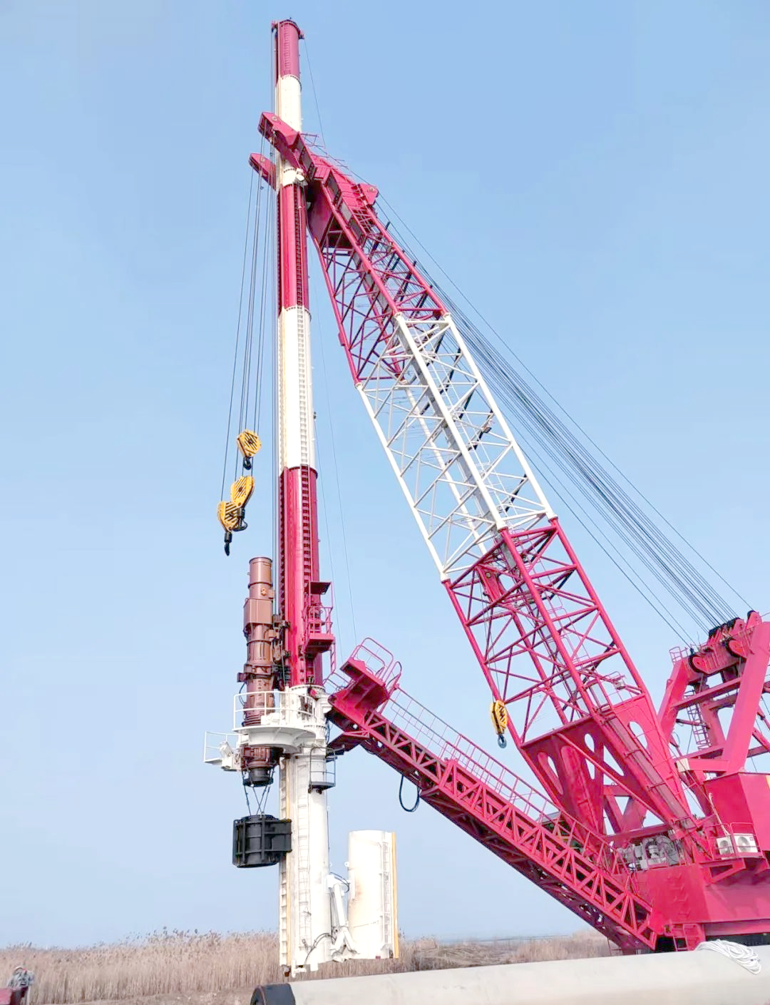 120t多功能回转起重打桩机成功完成安徽巢湖打桩任务