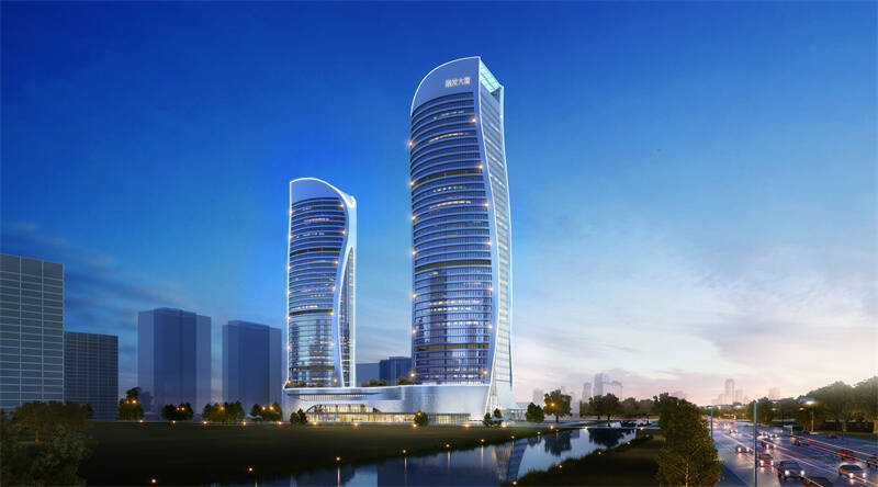青岛西海岸第一高楼最新进展 融发大厦项目b塔主体封顶
