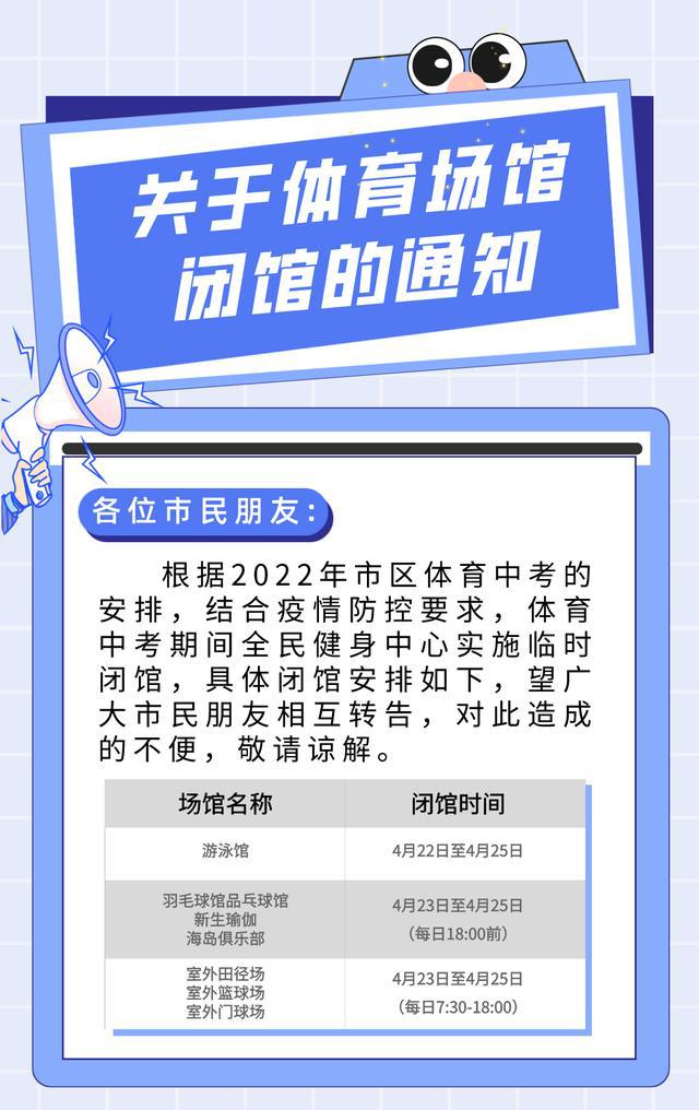 关于体育场馆闭馆的通知