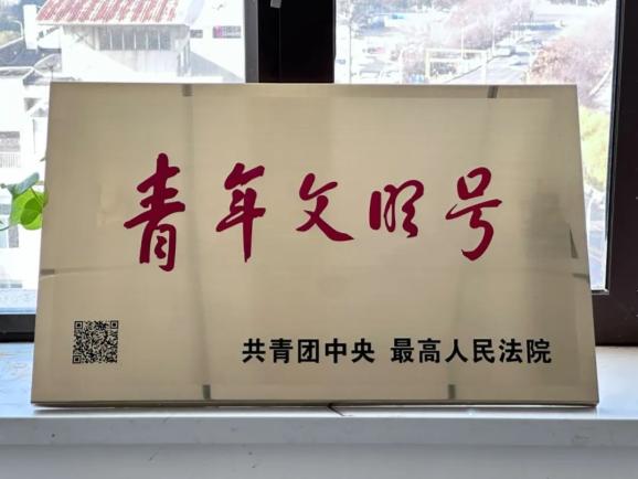 省法院为"二星级全国青年文明号"民意街人民法庭授牌