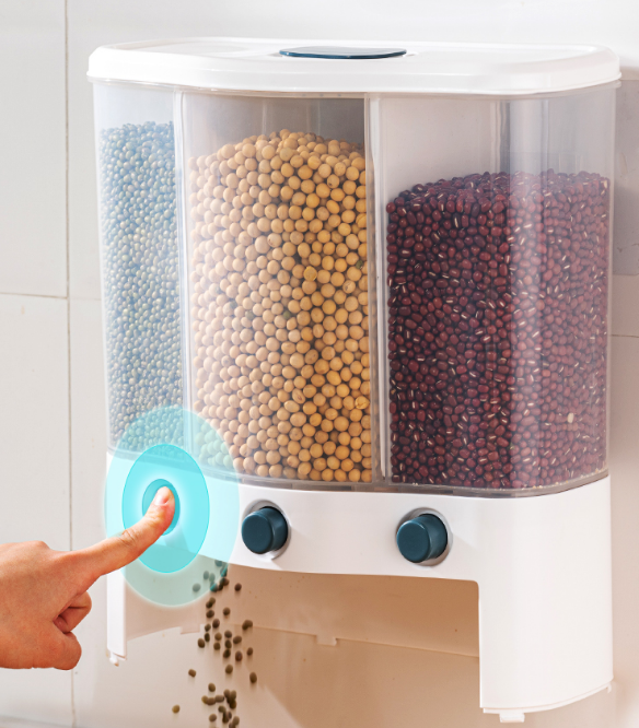 家用储米箱推荐:分格分类杂粮米桶 一桶多用防虫防潮更密封