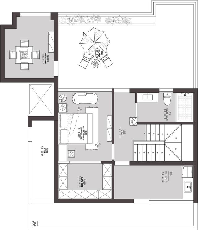 顶复式轻奢设计,楼梯连接的是一家之和谐