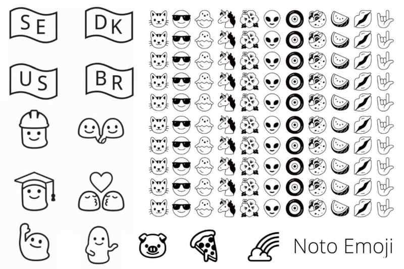 google推noto emoji字体收录超过3,000个简化黑白表情符号