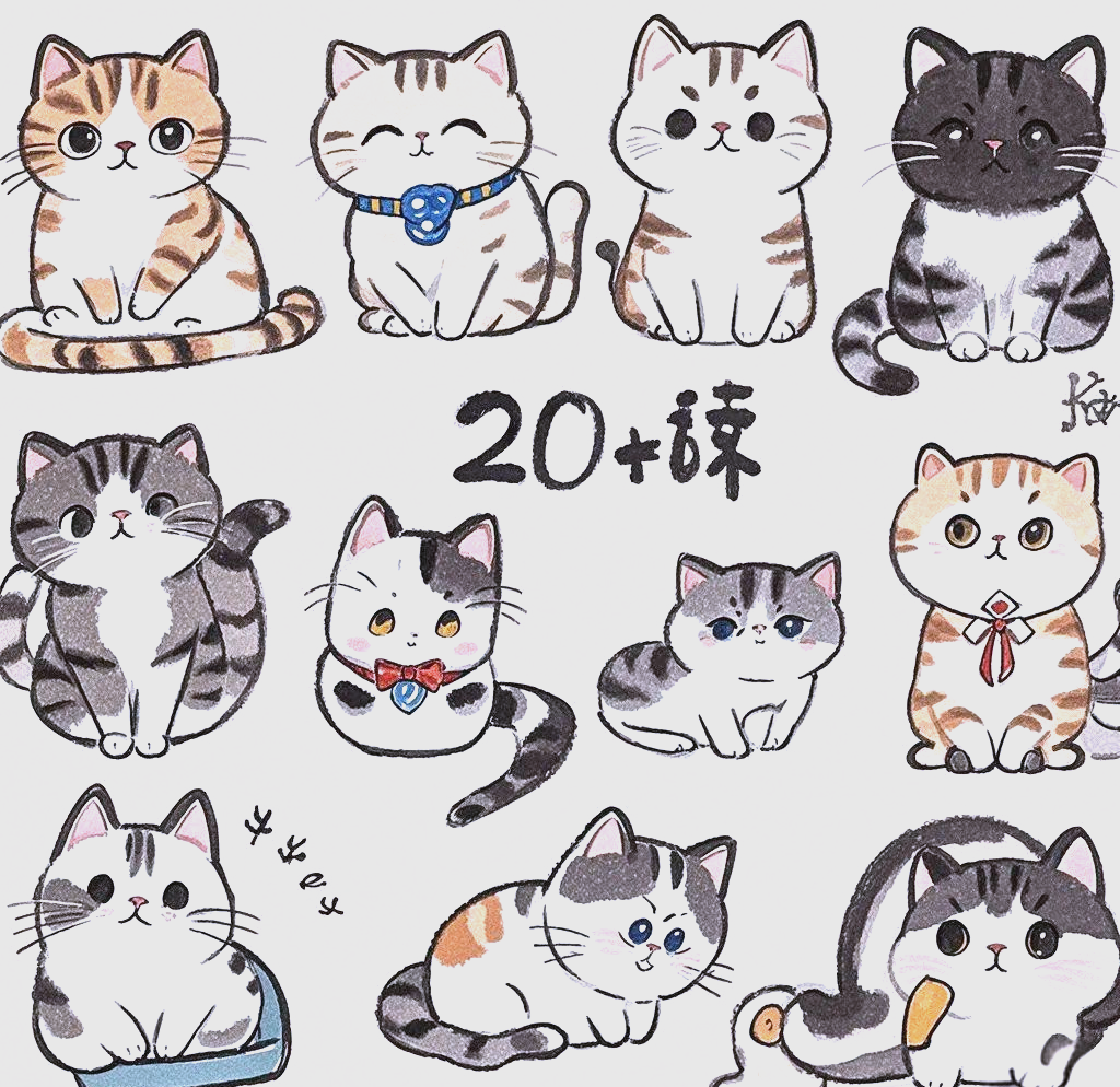 儿童简笔画教程:如何绘制一只可爱的小猫咪?