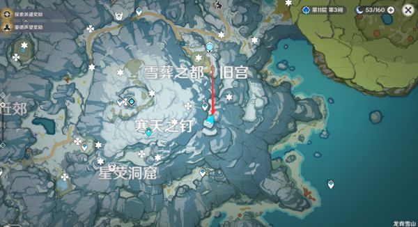 原神雪山石碑位置