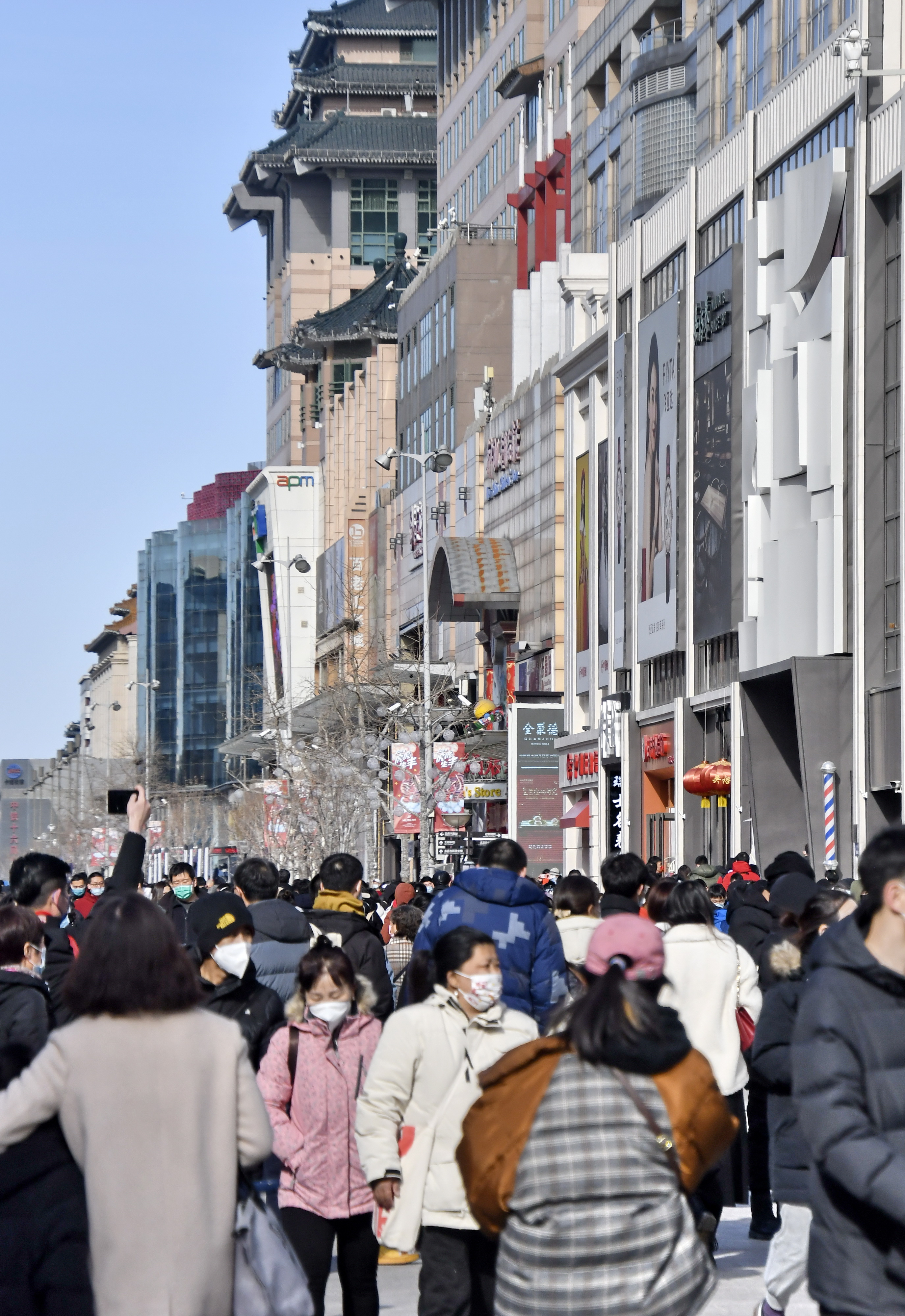 北京王府井大街全景图片