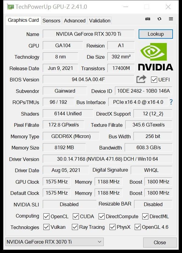 3070参数图片