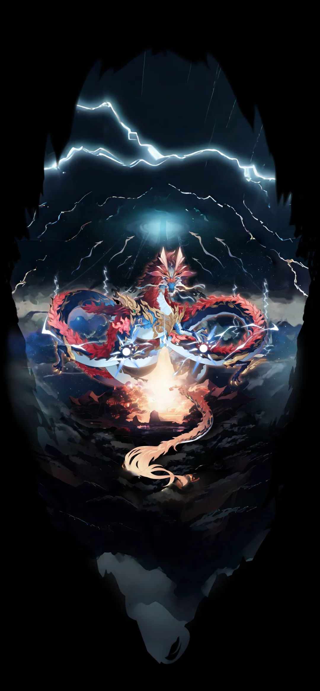 山海经神兽壁纸:烛龙,应龙,凤凰,青鸾的传说形象