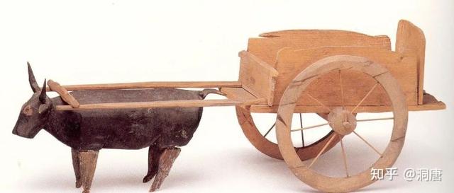 双辕木牛车汉武威市磨嘴子汉墓出土牛高21,长35.7,宽7.1厘米;车高24.