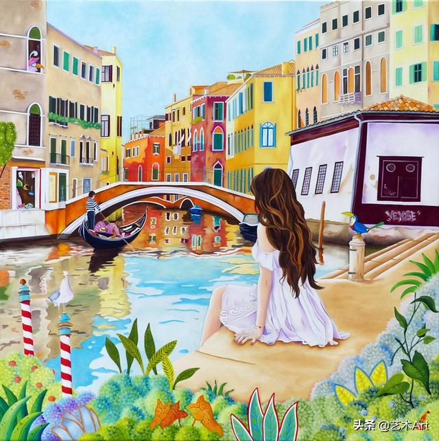 插画:法国艺术家martin eliso色彩艳丽的日常生活画