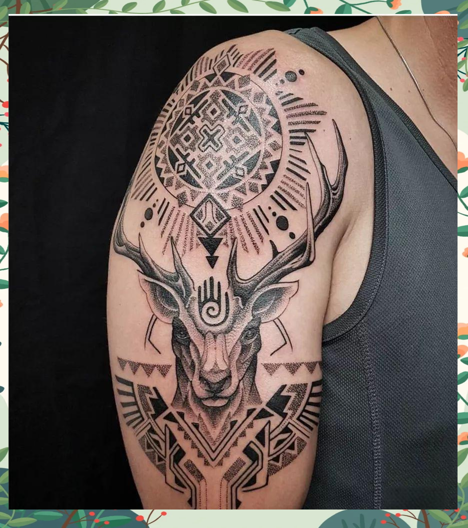 鹿纹身的深意:财富,长寿与神异庇护的象征