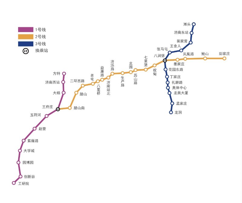 济南地铁二号线线路图片