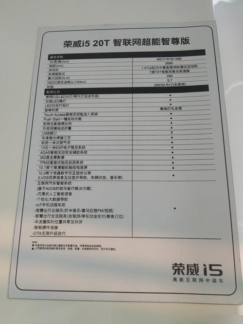 荣威rx5max参数配置表图片