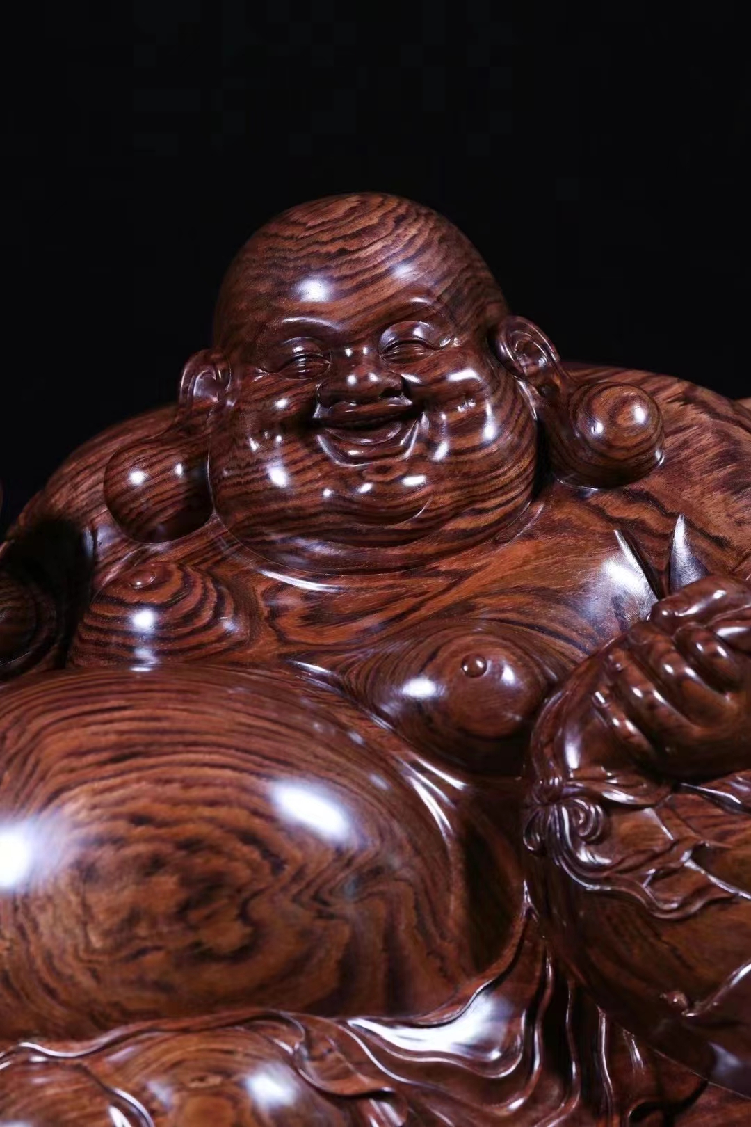 海南黄花梨弥勒佛雕刻摆件