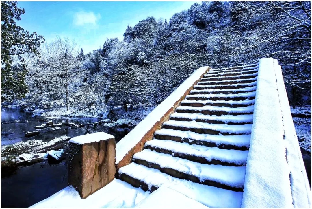 2022天台山雪景图片