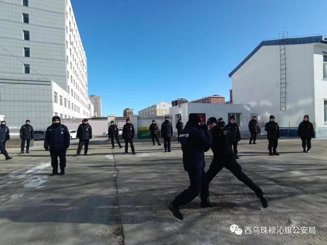【开展春训 守护平安】西乌旗公安局反恐怖和特巡警大队强化体技能