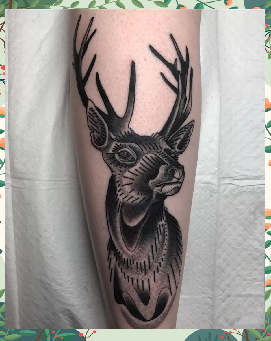 鹿纹身的深意:财富,长寿与神异庇护的象征