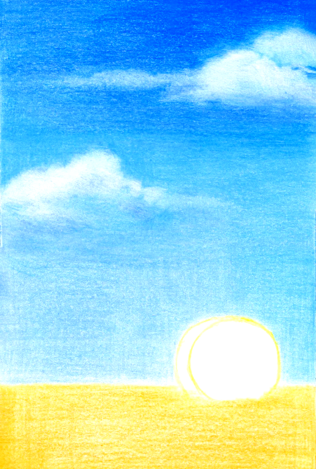 夏日麦田风景:彩铅画的细腻创作过程