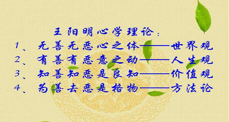 知善知恶是良知,为善去恶是格物四句话