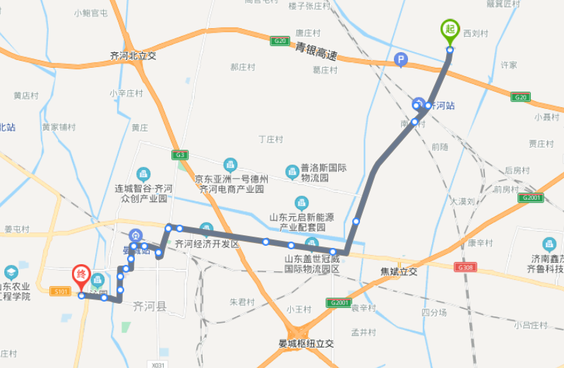 山東齊河高鐵站途經公交車線路乘坐點及其運行時間