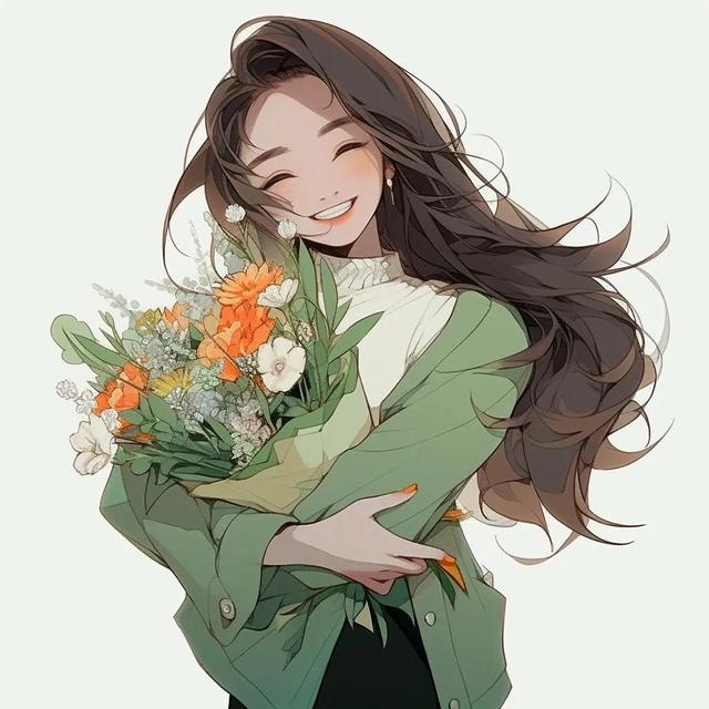 小清新捧花女头:风有风的自由,云有云的温柔,你的笑是人间治愈