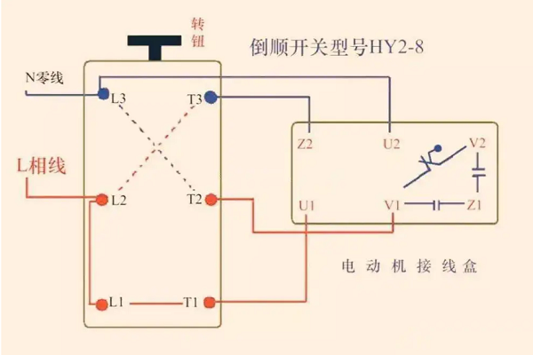 两相倒顺开关怎么接