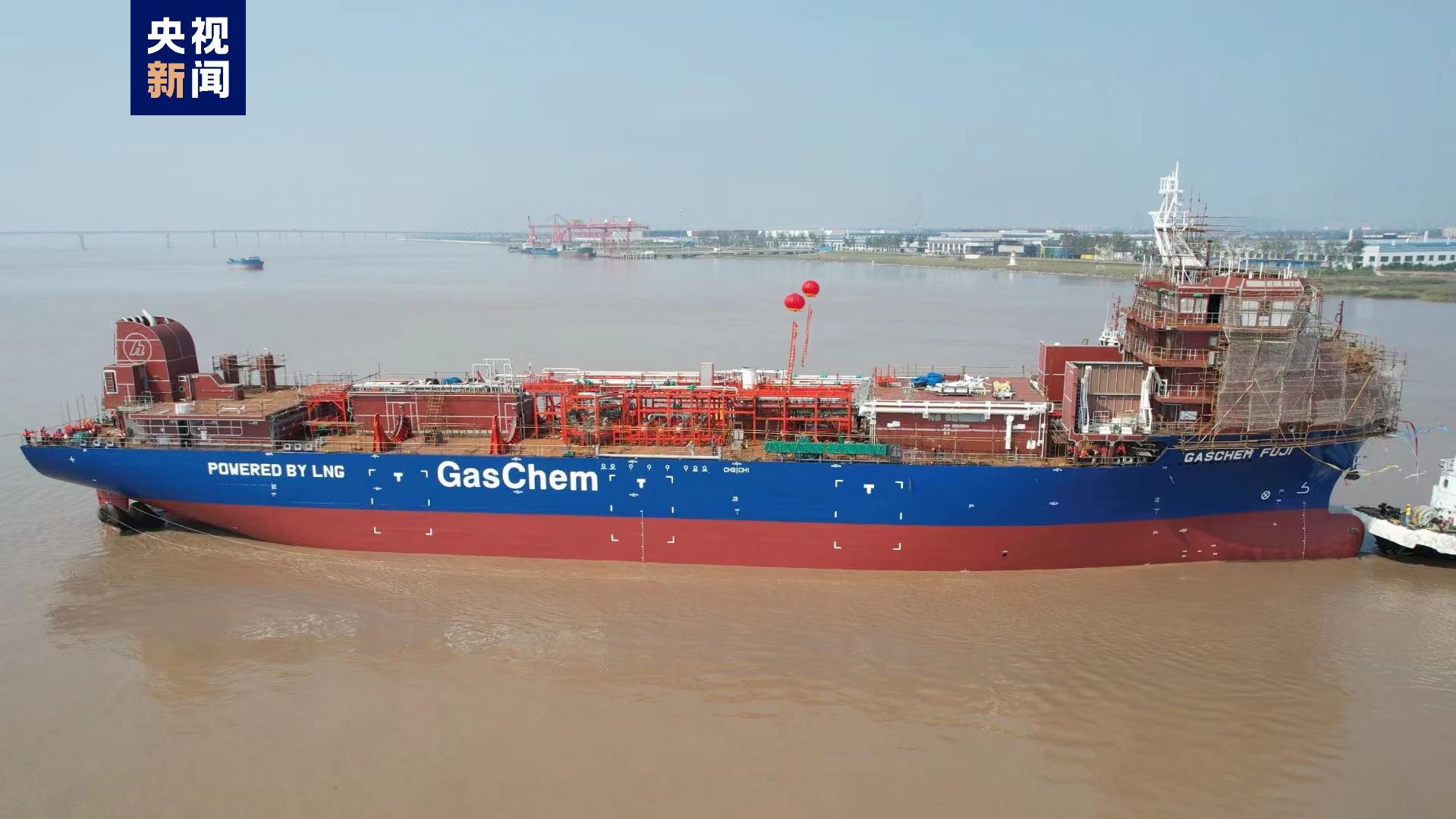 新一代绿色环保乙烯运输船(leg)在江苏启东顺利下水