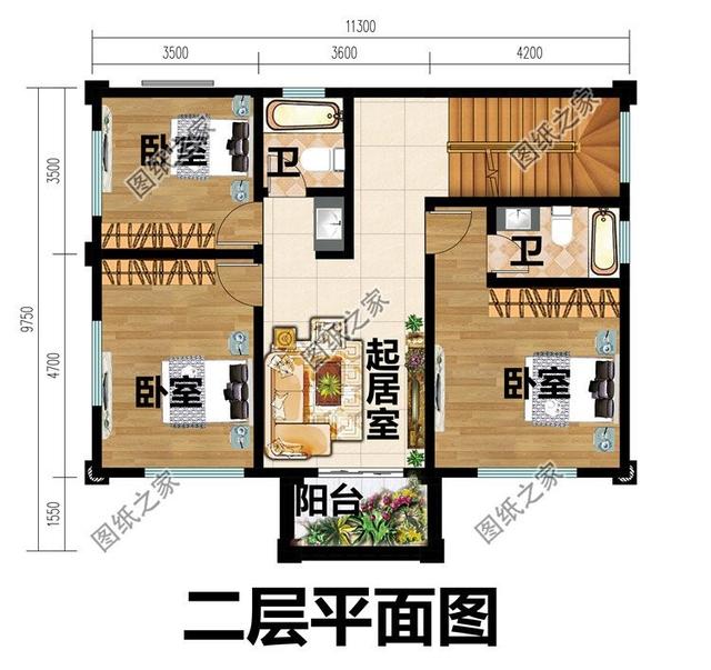 带仿石瓷砖的三层,大方安全更美丽,环保大气又优雅