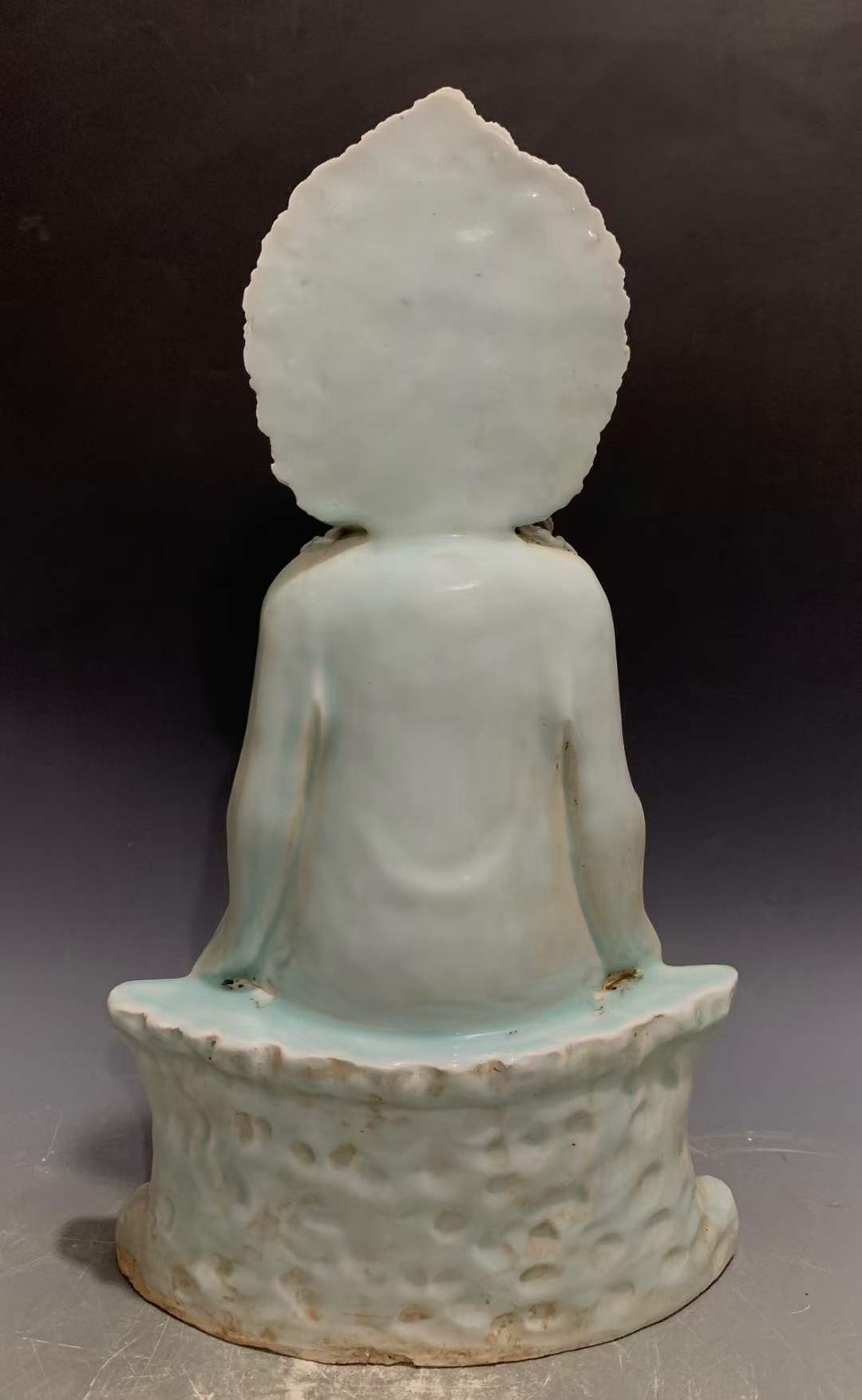 湖田窑影青釉佛像摆件「旧藏」高57.5cm底径长33.5cm