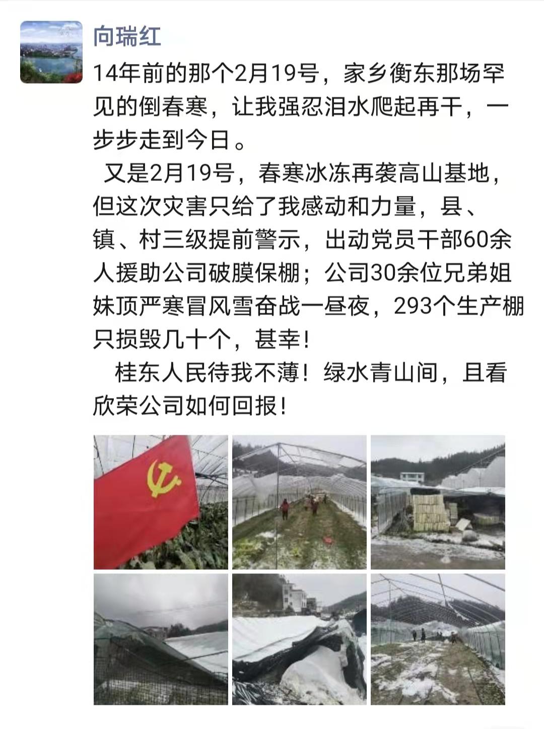 桂东县寨前镇雪映党旗分外红