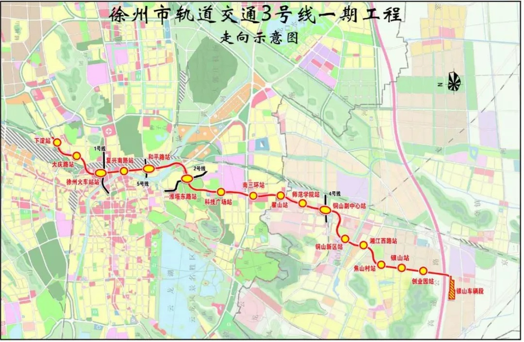 徐州地铁3号线线路图图片