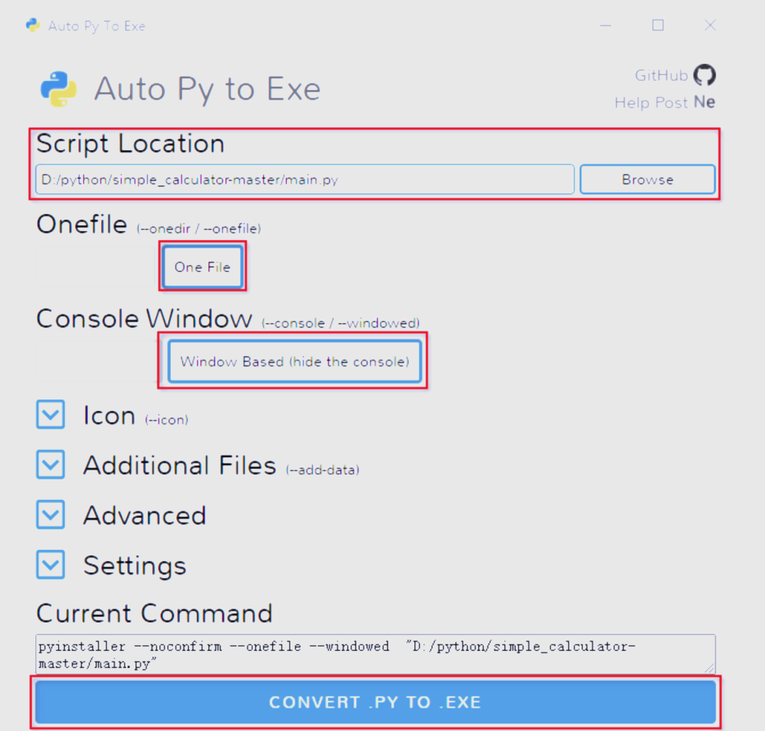 使用 auto-py-to-exe 将 Python 程序打包成可执行文件