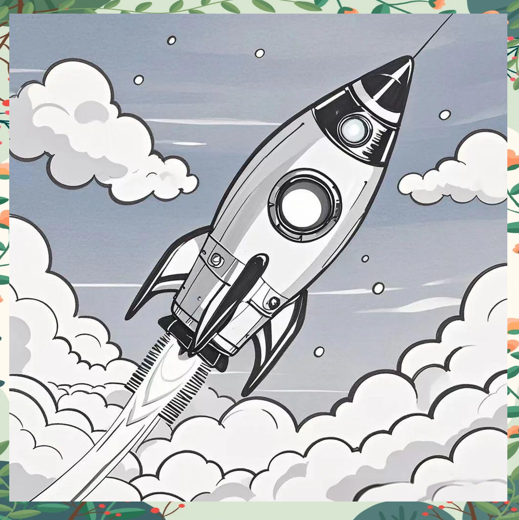 卡通火箭简笔画教程分享,探索未来宇宙的奇妙世界