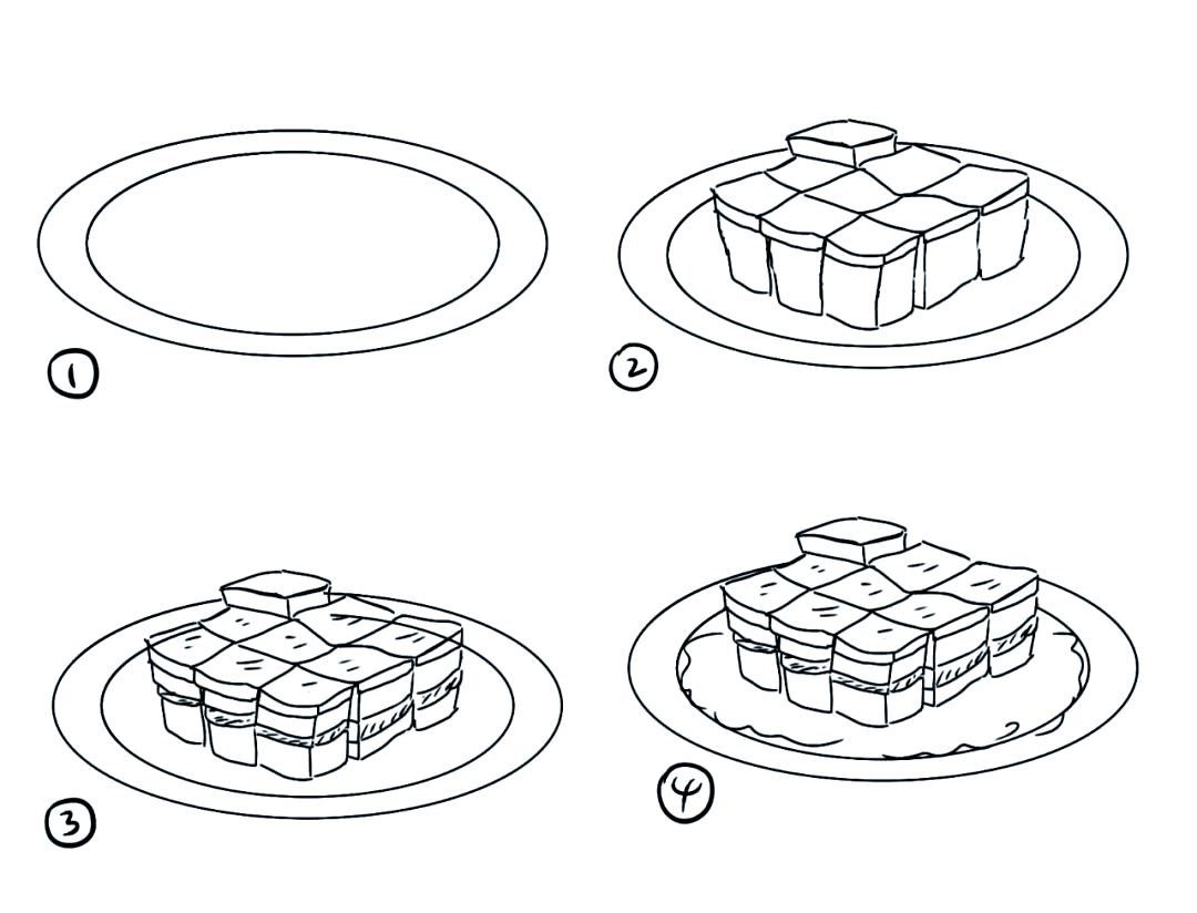 春节美食简笔画,探索传统年味与寓意!