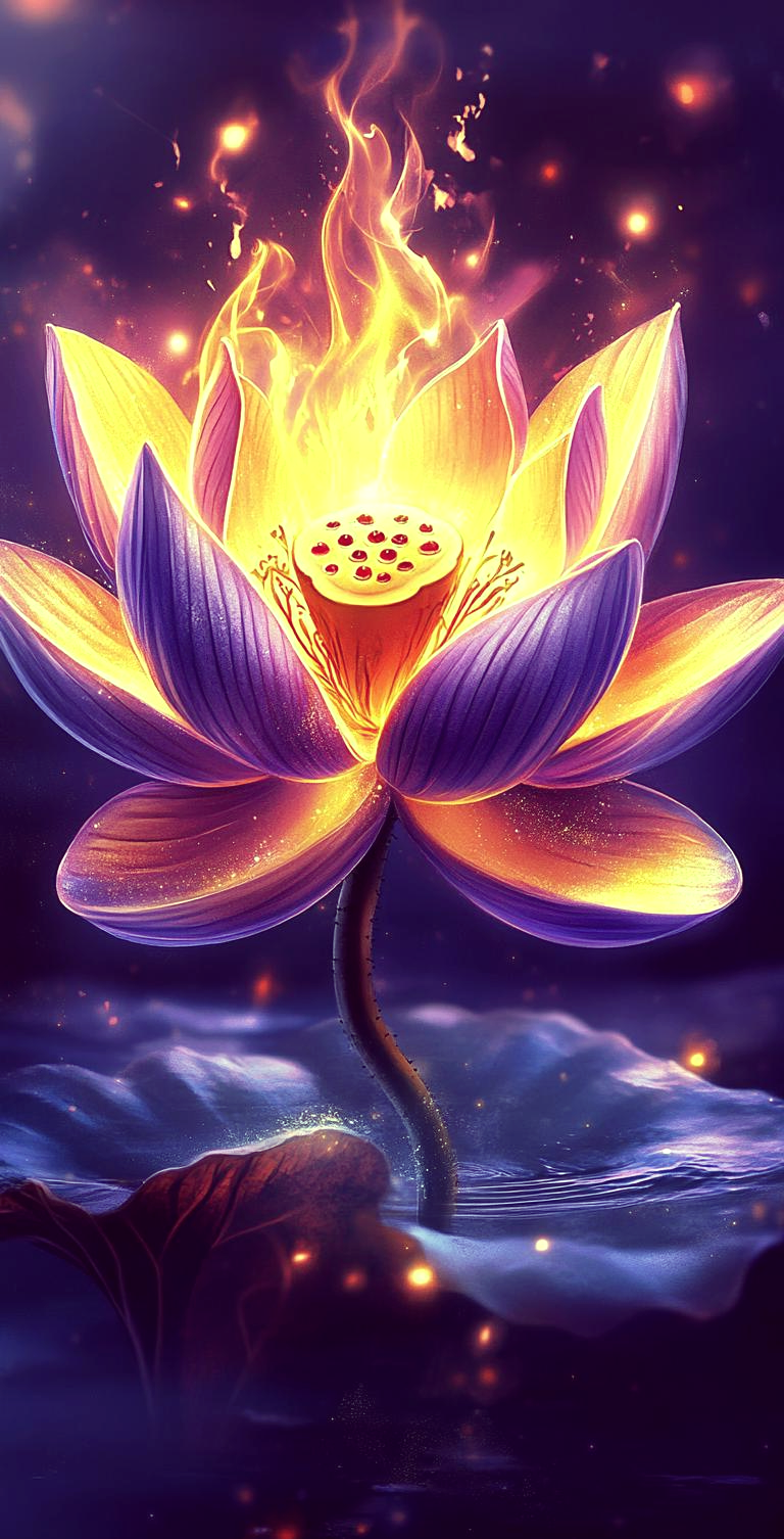 金色莲花:象征着纯洁与智慧,绽放着温暖明亮的光华