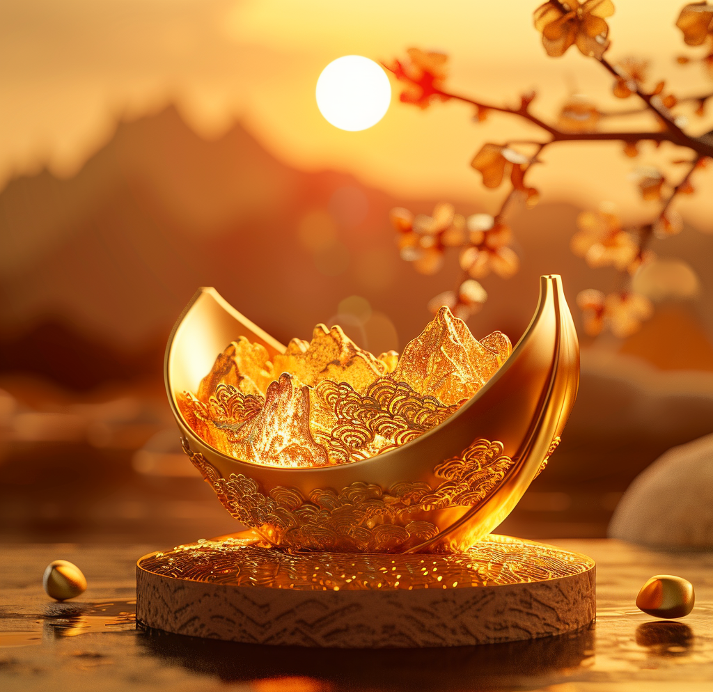 微信头像|金碧辉煌的聚宝摆件,寓意财富与吉祥