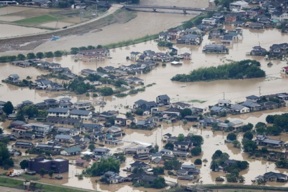 日本暴雨熊本县照片图片