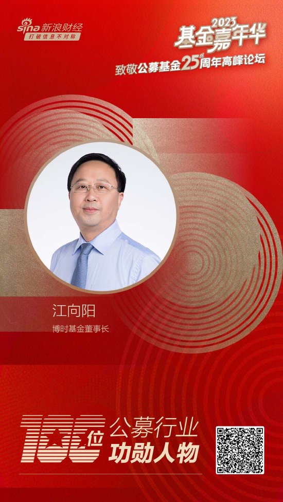 博时基金董事长江向阳荣获致敬公募25周年评选基金行业功勋人物