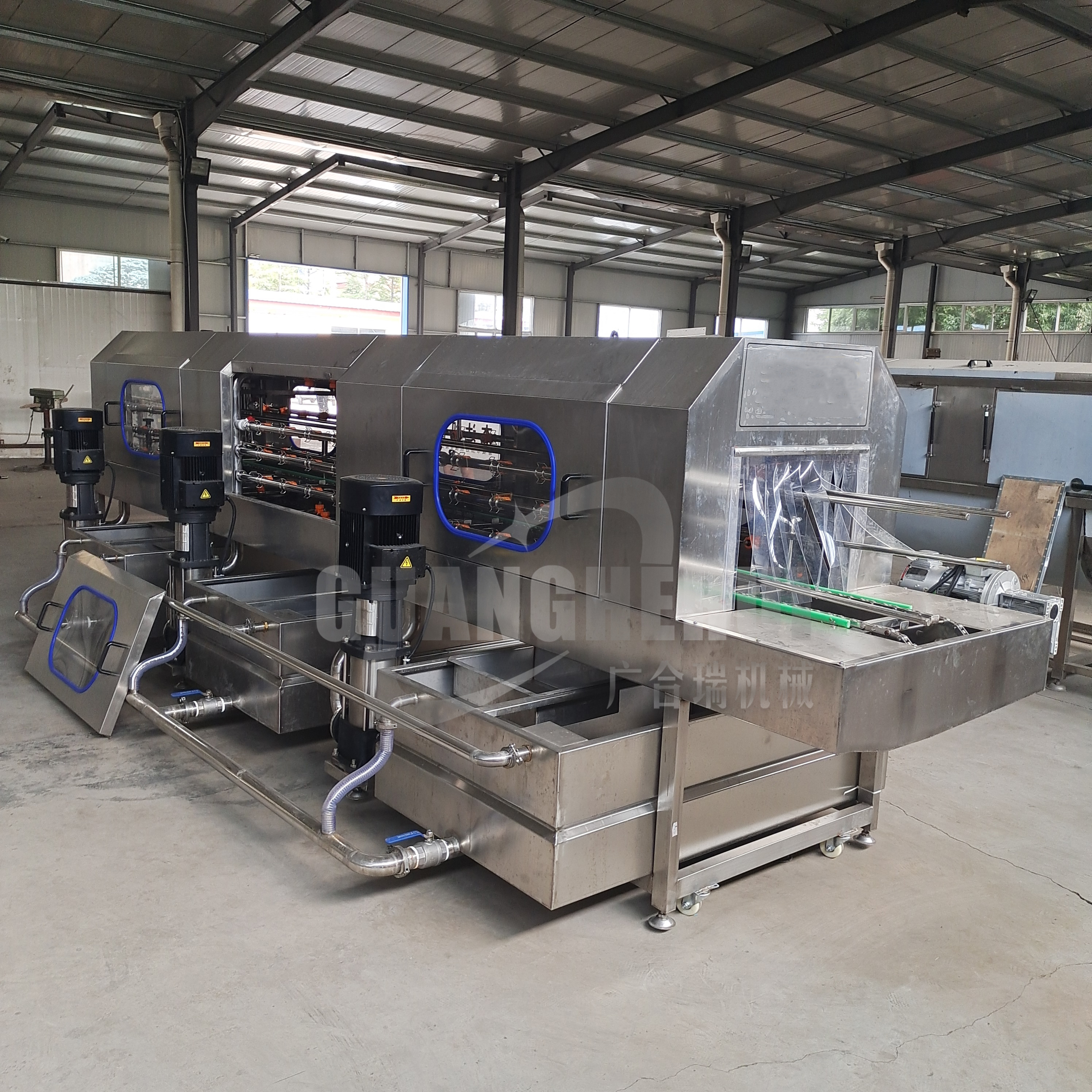 洗箱机-商用多段洗筐机 饮料周转箱清洗机 啤酒桶连续洗桶机