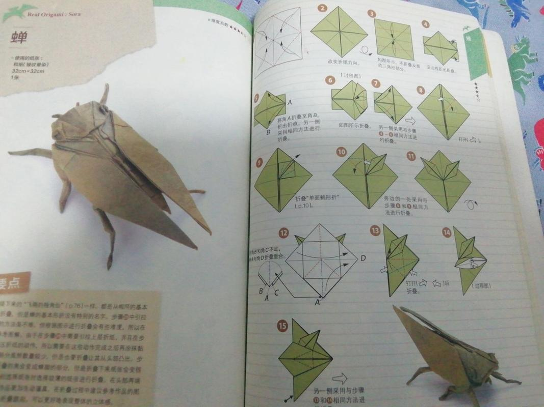 幼儿园手工课:如何用折纸制作生动的蝉