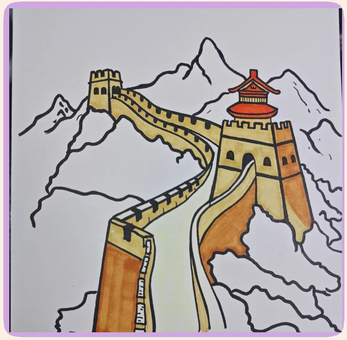 长城的简笔画教程(附详细步骤和色号指南)