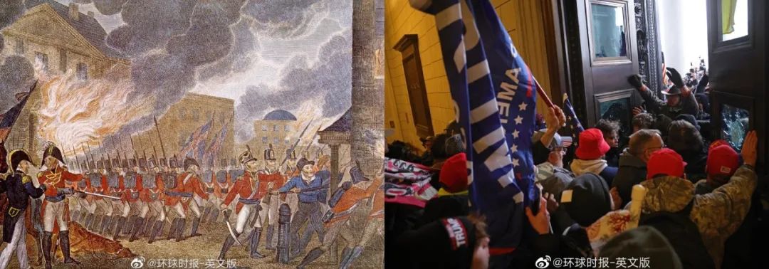 美国被占领的国会大厦:1814 vs 2017 vs 2021