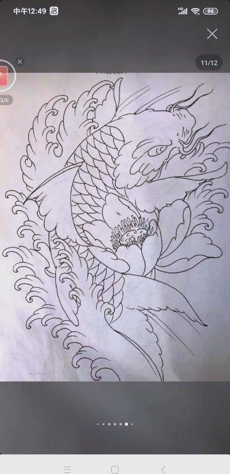 鱼纹身,鲤鱼纹身,以及线条与上色鱼纹身手稿,为您带来多样的选择