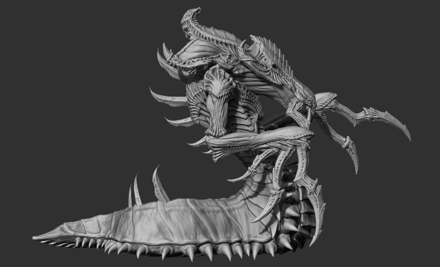 让人很有压迫感的一组3d怪物建模作品!想象力独特!