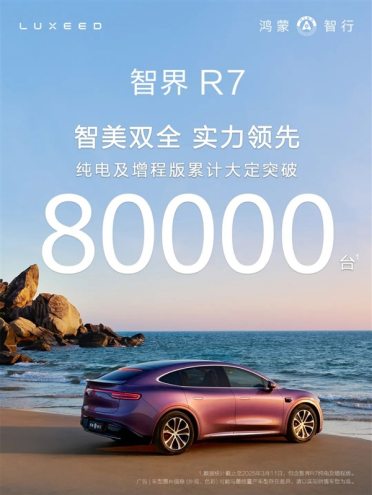 卖一台亏3万的车卖爆！智界R7上市5个多月大定破8万台