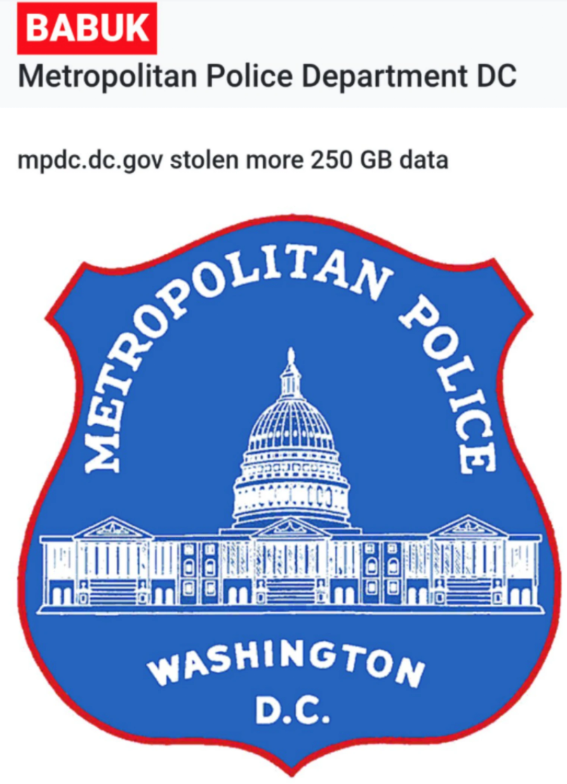 美国华盛顿警察局被黑?250g机密资料被窃,还被黑客勒索400万美元