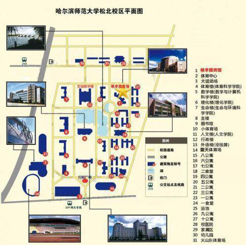 图片数据来源于:百度地图 哈尔滨师范大学校园地图