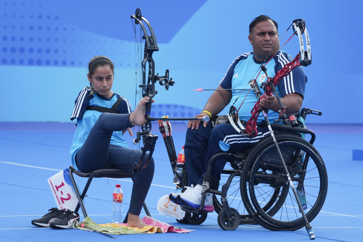 杭州亚残运会|射箭——复合弓混合团体公开级决赛赛况
