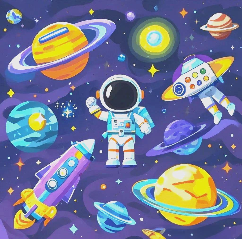 众多科幻与太空主题儿童画作品,展现未来科技与文化传承的独特魅力